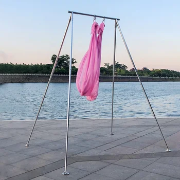 Новинка PRIOR FITNESS Воздушная стойка для йоги Регулируемый гамак из магниевого сплава с сумкой, обручем и шелками
