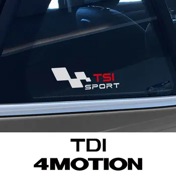 2PCS Автомобильная наклейка на стекло Светоотражающие виниловые наклейки для декора Спортивный стайлинг Аксессуары для экстерьера автомобиля для VW Volkswagen TSI TDI 4Motion