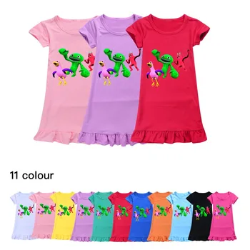 Сад Банбан Детские ночные рубашки Принцесса Ночное платье для летних девочек Детская пижама с коротким рукавом Повседневная пижама для малышей