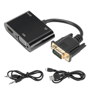 3-в-1 Адаптер питания VGA в HDMI Адаптер HDMI для ТВ-проектора Классная комната