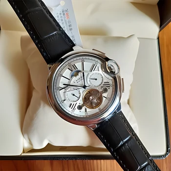 Роскошные оригинальные автоматические часы для мужчин Многофункциональные механические мужские часы с хронографом Водонепроницаемые наручные часы из нержавеющей стали