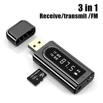 USB Bluetooth Совместимый 5.0 Передатчик Приемник Светодиодный дисплей MP3 Плеер Aux Авто FM TV ПК TF Аудио Стерео Адаптер Домашний динамик