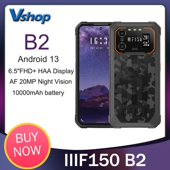 IIIF150 B2 Прочный телефон IP68/69K 6 ГБ + 256 ГБ ночного видения 6,5 лн Android 13 10000 мАч 48 МП Камера FHD+ Дисплей 4G NFC Сотовый телефон