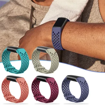 Силиконовые часы Сменный ремешок Совместимый с Fitbit Charge 5 Advanced Fitness Colorful Replace Support Accessories