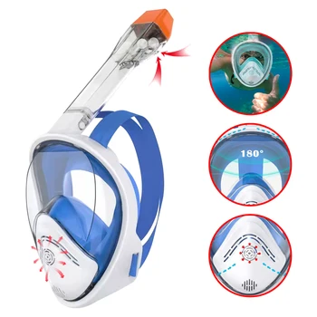  Профессиональная маска для подводного плавания с маской и трубкой Подводное плавание с аквалангом Полнолицевая маска для снорклинга Противотуманные очки для детей Снаряжение для плавания взрослых
