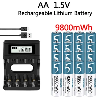 AA Батарея 1,5 В Полимерная литий-ионная аккумуляторная батарея AA для пульта дистанционного управления Вентилятор мыши Электрическая игрушка с зарядным устройством USB