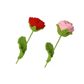 Вязание крючком Цветок розы Искусственный цветок Уникальный для юбилеев Подарок Дочь Мама