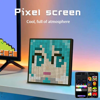 DIY Настенный пиксельный экран Атмосферный свет Светодиодный пиксельный дисплей APP Control Программируемый текстовый шаблон для спальни Домашний декор