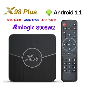 X98 Plus Smart TV Box Android 11 Amlogic S905W2 2.4G/5G Wifi BuleTooth 5.0 AV1 4K Медиаплеер 4 ГБ + 64 ГБ X98