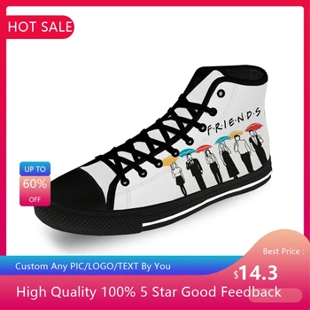 Friends 3D Print High Top Sneaks Мужские женские подростки Телешоу Повседневная обувь Холст Беговые кроссовки Дышащая легкая обувь