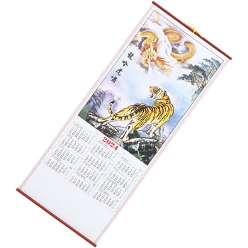 Традиционный китайский календарь Свиток Подвесной календарь Подвесной календарь Год Дракона Календарь Офис Имитация Бамбук