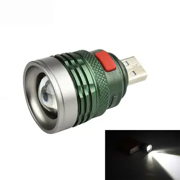 Mini USB Светодиодный фонарик Q5 Алюминиевый рабочий фонарь 2000LM Водонепроницаемый фонарь 3 режима Портативная светодиодная лампа-фонарик