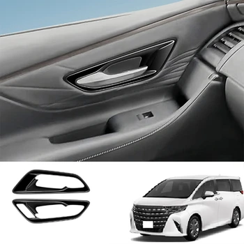  Автомобильная ярко-черная внутренняя панель дверной чаши Внутренняя защитная крышка ручки для Toyota Alphard 40 Series 2023+ RHD