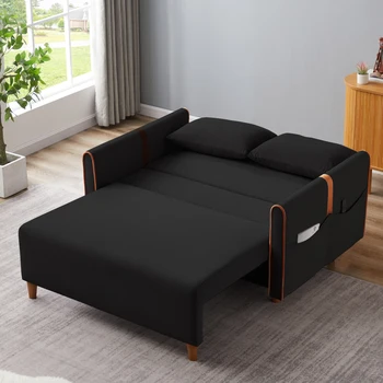Трансформируемый удобный спальный бархатный диван-диван с местом для хранения для гостиной спальни диван-кровать черный