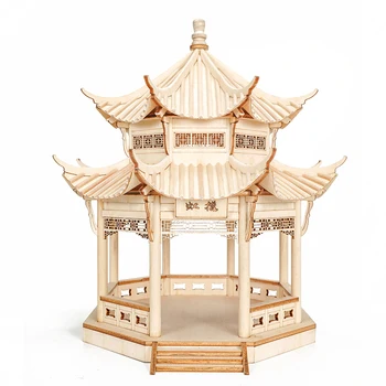 Китайская деревянная древняя архитектурная модель павильона Ланьхун материалы для изготовления модели строительные комплекты