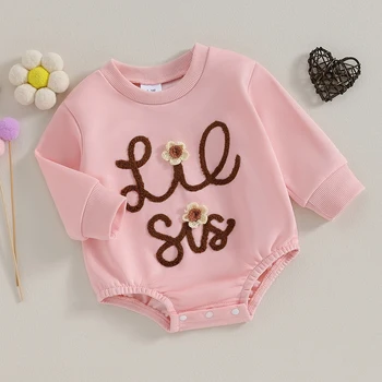 Милая цветочная одежда для новорожденных девочек Весенняя детская толстовка Комбинезон с принтом с длинным рукавом для боди для малышей