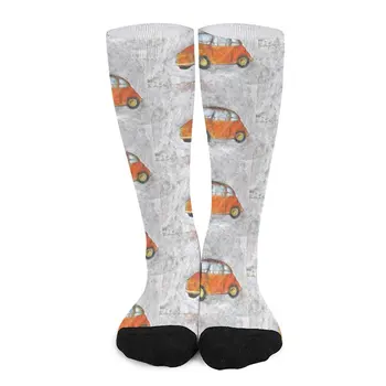 Fiat 500 оранжевые носки женские носки мужские подарки мужской теннис