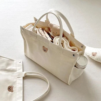ZK50 Новая сумка для мумии Многофункциональная холщовая сумка-тоут Выход Модные товары большой емкости для беременных и детей