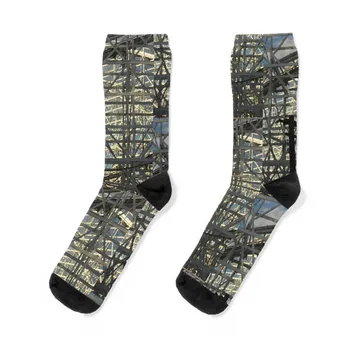 Старые деревянные носки для американских горок рождественские чулки цветные кавайные мужские носки женские