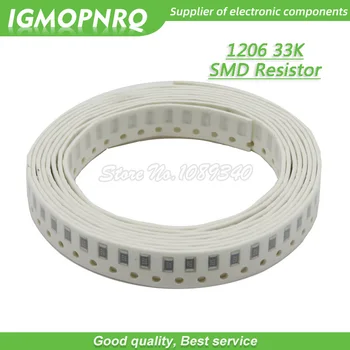 100 шт. 1206 SMD резистор 1% сопротивление 33 кОм чип-резистор 0,25 Вт 1/4 Вт 333 IGMOPNRQ