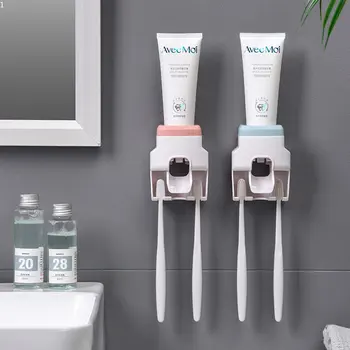 Creative Настенный автоматический дозатор зубной пасты Держатель зубной щетки для семейной соковыжималки для зубной пасты и небольшой душевой комнаты
