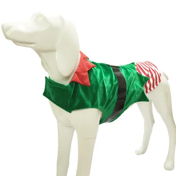 Рождественская одежда для домашних животных Зеленый эльф Костюмы собак для маленьких собак Милый Санта Верхом на кошке Костюм щенка 
