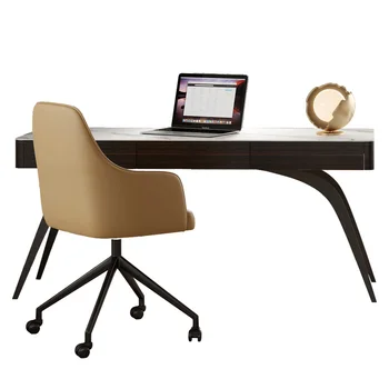 Итальянский минималистичный письменный стол Простой компьютерный стол в главной спальне Кабинет Домашний стол Word Slate Plate
