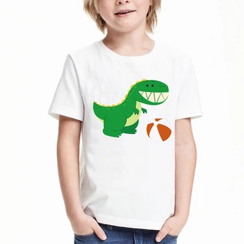 детская футболка для мальчиков детская футболка для девочек одежда детская одежда футболка для девочек милая аниме динозавр графическая футболка с коротким рукавом