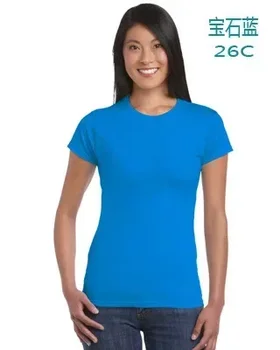 хлопковая футболка-поло Gildan Jidan 76000L женская спортивная футболка с короткими рукавами черная