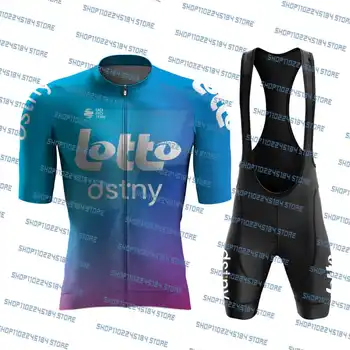 2023 Lotto Dstny Велоспорт Джерси Нагрудник Короткий комплект Completo Дорожный велосипед Одежда Платье Костюм Велосипед Рубашка