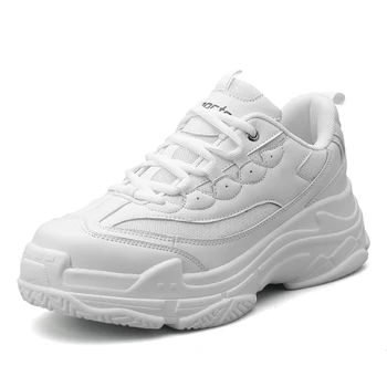 Мужская повседневная обувь Обувь для взрослых Мужские кроссовки Мужская удобная осенне-зимняя спортивная обувь Белая обувь унисекс Размер 45