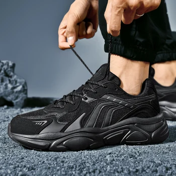 Black Warrior Платформа Дышащие кроссовки Повседневная пара Мужская обувь 2023 Новая весенняя неглубокая обувь на шнуровке для мужчин Износостойкие