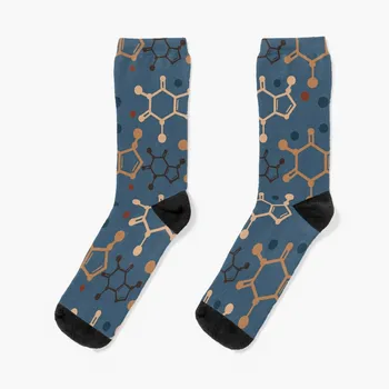  Дизайн молекулы кофеина Носки Футбольный носок Японская мода Мужские носки Роскошные женские