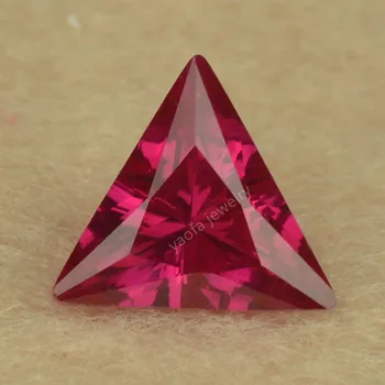 5A Качество 3x3 мм ~ 10x10 мм Огранка треугольной формы 5 # Твердость цвета красной розы 9 синтетический корундовый камень свободные драгоценные камни для ювелирных изделий