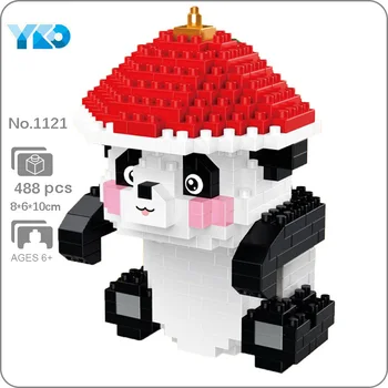 YKO 1121 Животный мир Panda Solider Pet Телефон Компьютерный крючок DIY Мини Алмазные блоки Кирпичи Строительная игрушка для детей Подарок без коробки