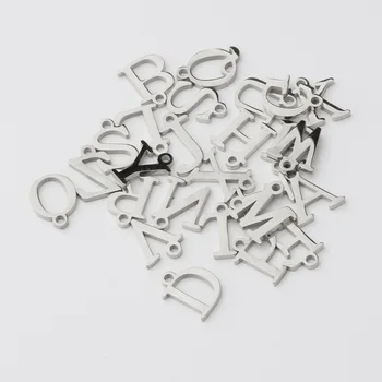 Горячее зеркало A-Z из нержавеющей стали Английская буква кулон заглавная с одним отверстием DIY ожерелье ювелирные изделия одежда кулон