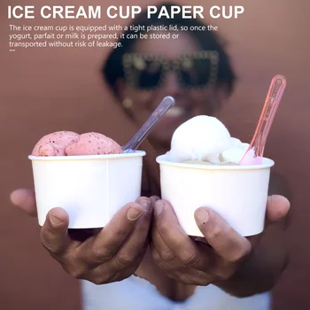 100 шт. Чашки для мороженого Чаша Десерт Желе Мусс Торт Бумажные миски Летний пудинг Йогурт Закуска