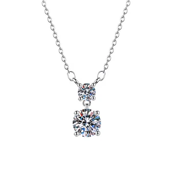 темперамент простое квадратное бриллиантовое ожерелье имитация муассанит высокое чувство девушки ожерелье ювелирные изделия