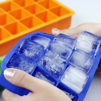 15 Сетки Лоток для кубиков льда Силиконовый фруктовый кубик льда DIY Креативный маленький кубик льда Форма квадратной формы Кухонные аксессуары