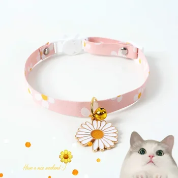Регулируемый ошейник для домашних животных в японском стиле, цветок, полый колокольчик, кошка, шлейка для собак, поводок для кролика, колейра, cachorro perros de gato аксессуары