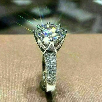 DRlove Темперамент Элегантное женское кольцо Высококачественное посеребренная мозаика Bling Bling Обручальное кольцо из кубического циркония Модные ювелирные изделия
