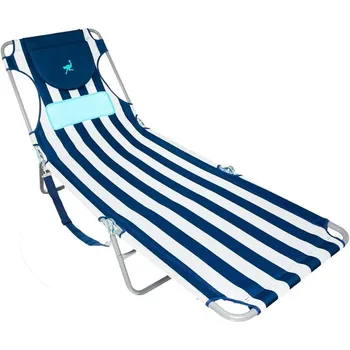 Страус LCL-1006S LCL Женский комфортный шезлонг для принятия солнечных ванн с подлокотником, складной, сине-белый полосатый, кресло с нулевой гравитацией