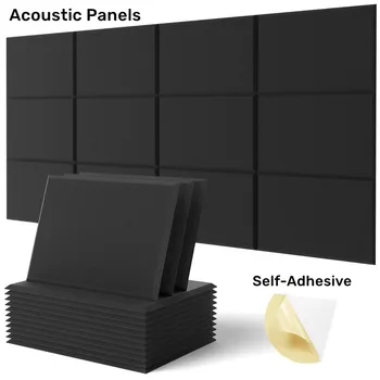 6Pack 30x40x0,9 см Звукоизоляционная акустическая панель Звукоизоляционные настенные наклейки Шумоизоляция высокой плотности Деко Дверь Спальня Пена