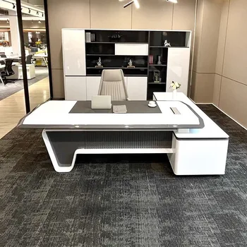  Новая высококачественная краска Офисная мебель Компьютерный стол Стол Босс Столы Дизайнер Современный минималистичный стол Модный игровой стол
