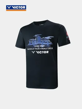 Victor спортивные футболки мода спорт джерси бадминтон одежда спортивная одежда поло с коротким рукавом мировая игра T-406WT