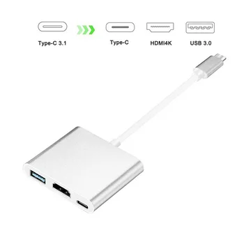 3 в 1 Type C на USB-C USB-C USB 3.0 Зарядный адаптер USB-C 3.1 Концентратор для Air Pro Huawei Mate10 Samsung S8 Plus Xiaomi