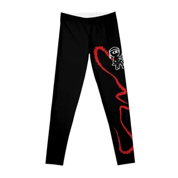 Логотип Guitar Ninja и красные завитки Леггинсы Спортивная одежда для тренажерного зала Женская спортивная одежда Женские леггинсы
