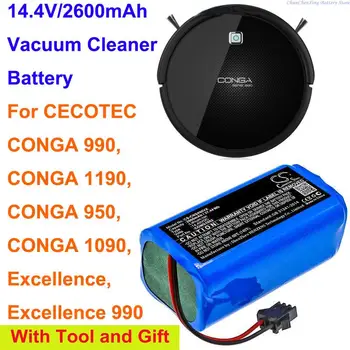 OrangeYu 2600 мАч Аккумулятор для CECOTEC CONGA 990, CONGA 1190, CONGA 950, CONGA 1090, Excellence, Excellence 990