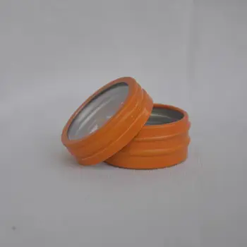 100 шт. 10 мл оранжевого цвета алюминиевая алюминиевая банка 10 г металлический алюминиевый жестяной контейнер прозрачное окно оранжевые косметические контейнеры банка для хранения ногтей