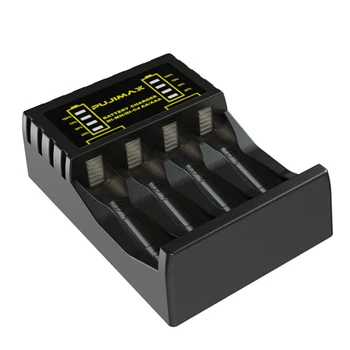 4-слотовое зарядное устройство для аккумуляторной батареи AAA/AA Защита от короткого замыкания со светодиодным индикатором Ni-MH Ni-Cd зарядное устройство